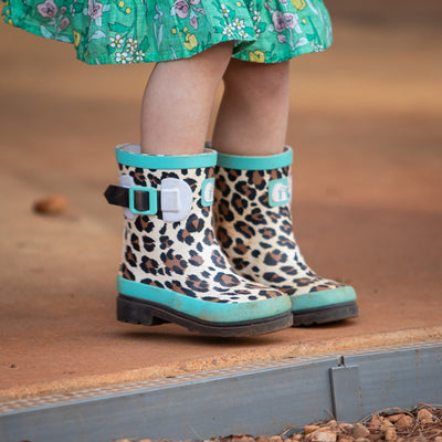  Gator Waders Kids Rain Boots Leopard In Action 5 View 