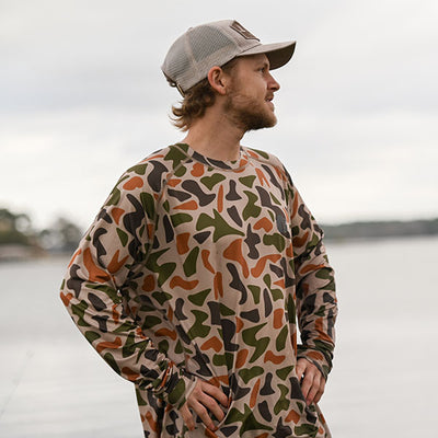  Gator Waders In Action Performance Shirt Old School Camo 4 View 