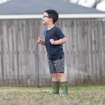  Gator Waders Kids Rain Boots Olive In Action 4 View 