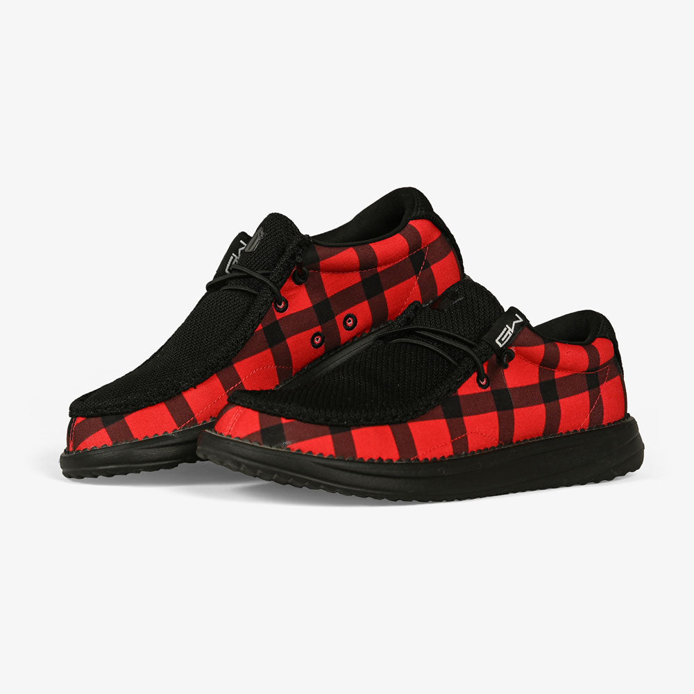 Women's Buffalo Plaid Heart Valentine's Day T-Shirt - Funny Graphic Tee With Splicing Design, Short Sleeve