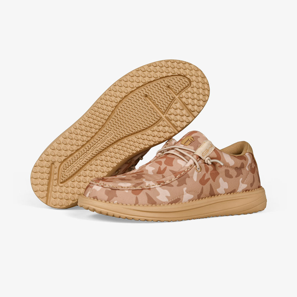 womens camp shoes in old school tan view - double