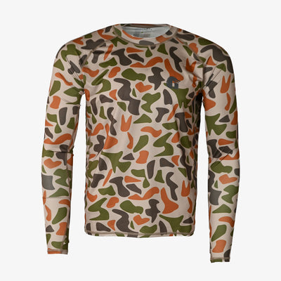 performance shirt in old school camo view front