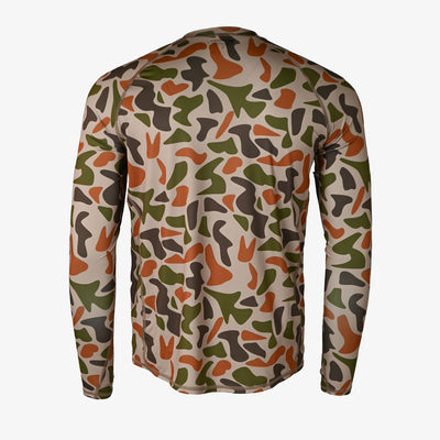 performance shirt in old school camo view back