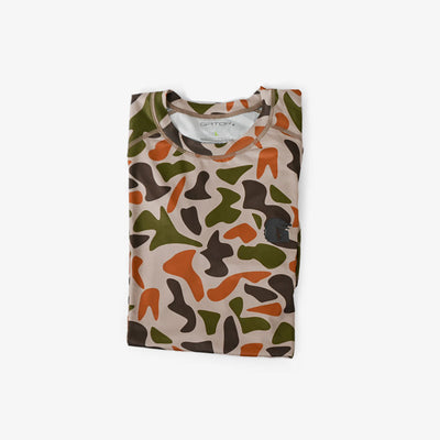 performance shirt in old school camo view folded
