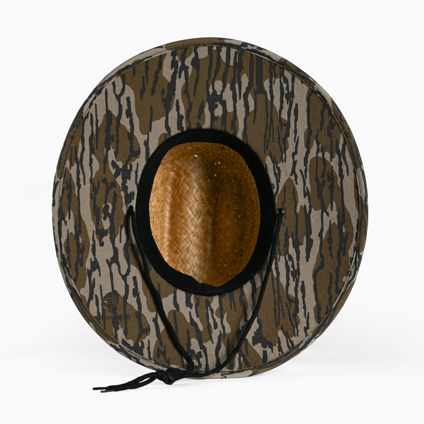 straw hat in mossy oak original bottomland brim view