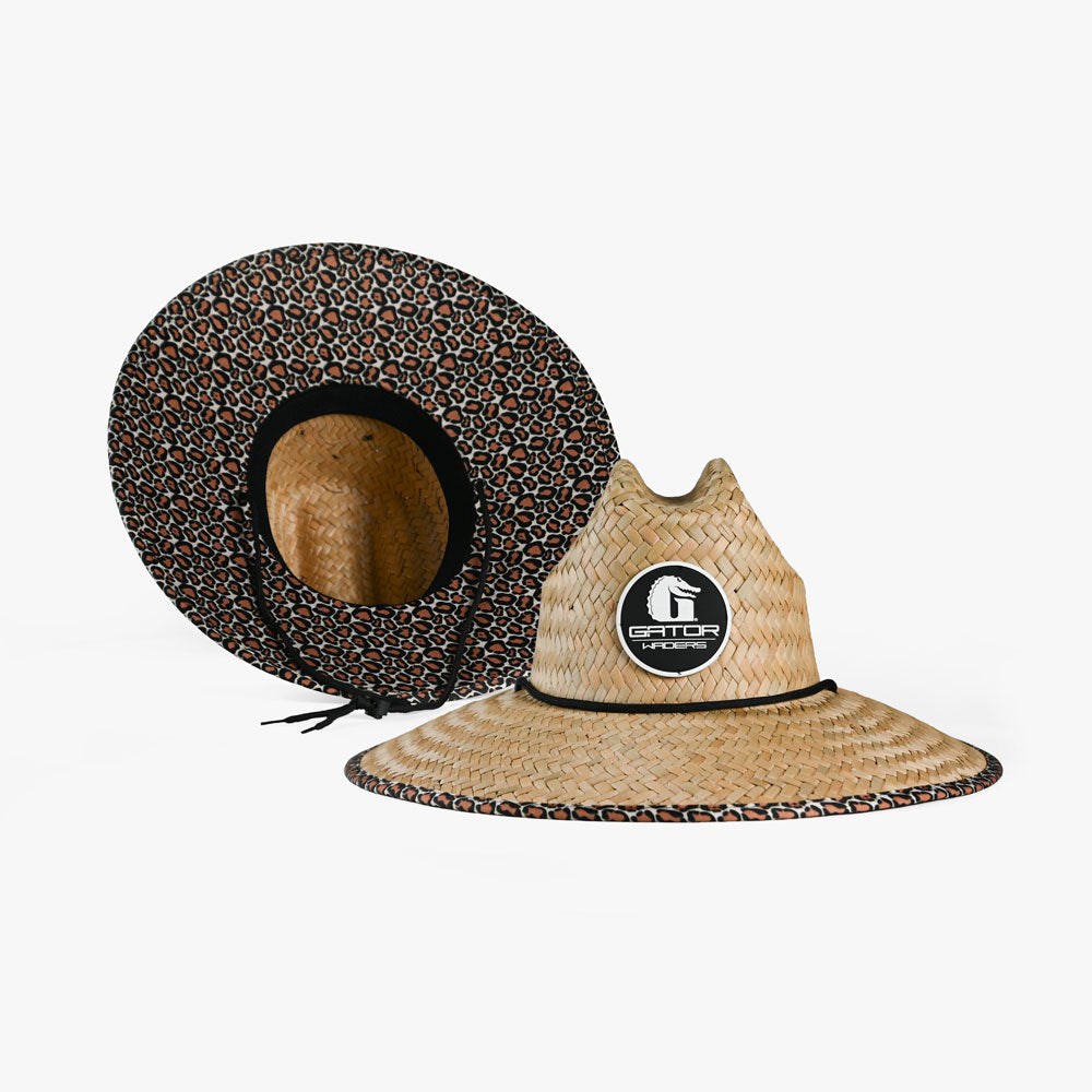 straw hat in leopard main view