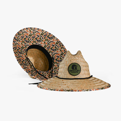straw hat in old school camo main view